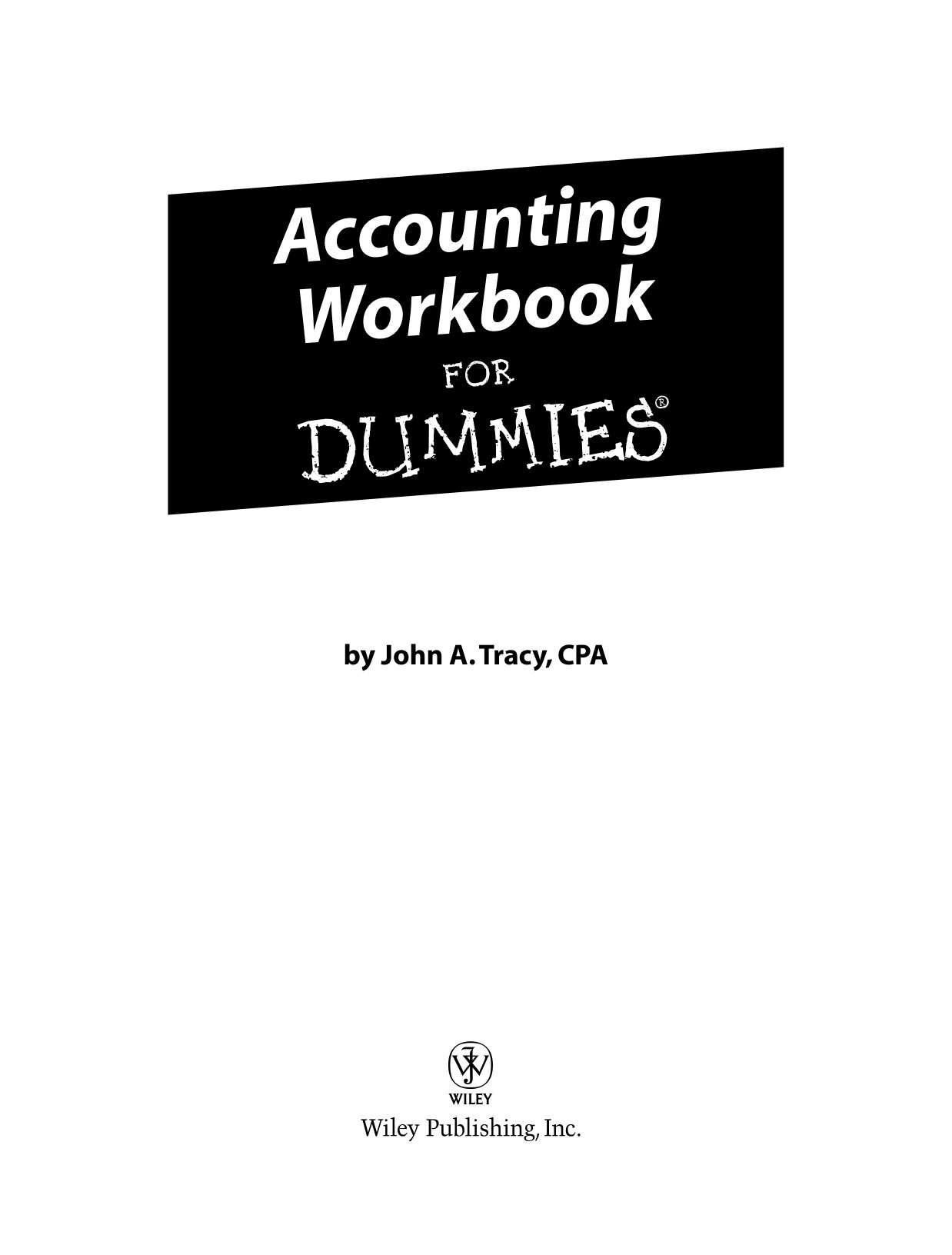 Accounting Workbook For Dummies cover
